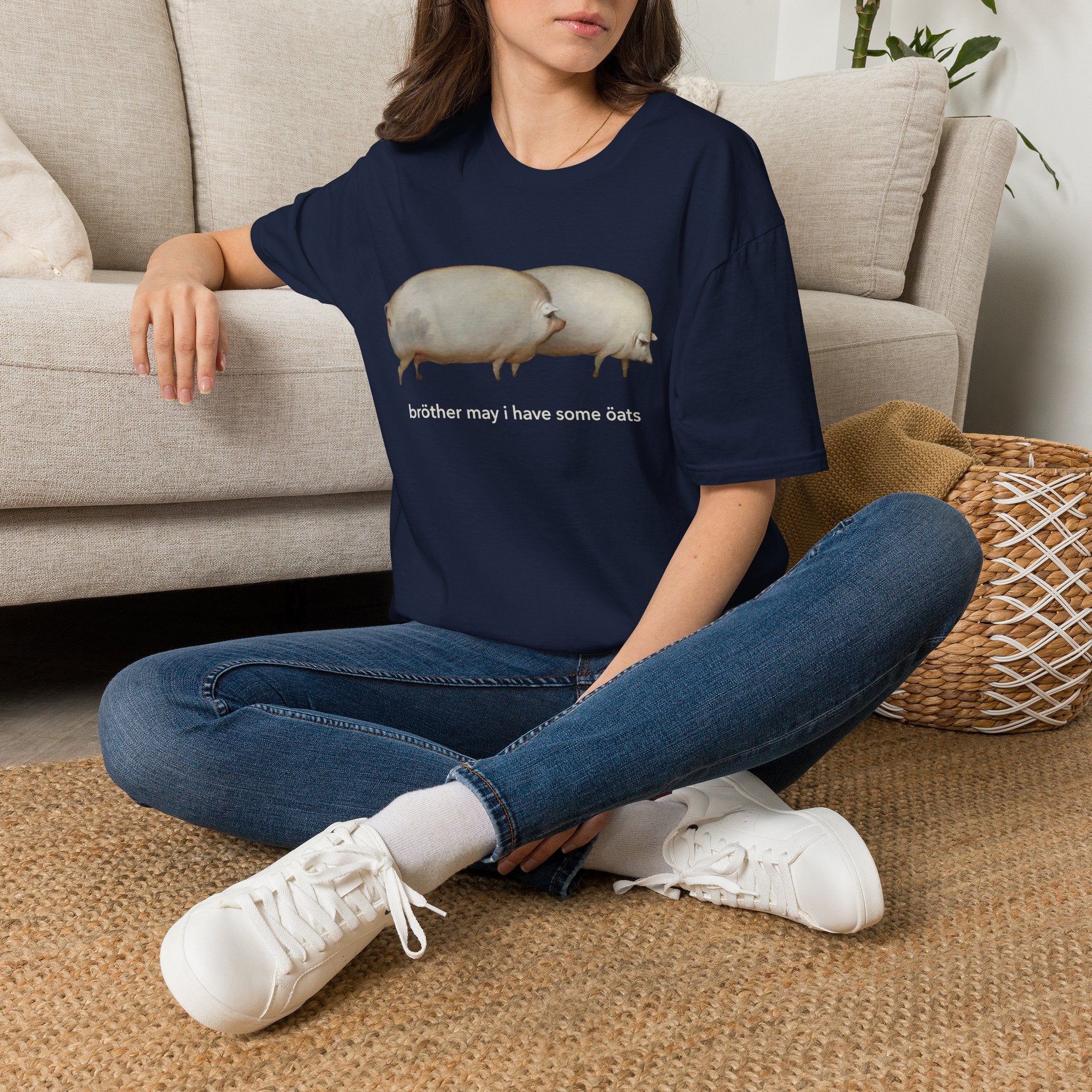 Pig Duo Meme T-Shirt — Brother May I Have Some Oats Tee